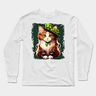 Beautiful Cat Lady St. Patrick's Day Long Sleeve T-Shirt